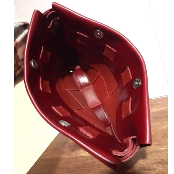 Handmade Leather Red Clutch Envelope Bag by Onezieme Mouton - Picture 8 of 8